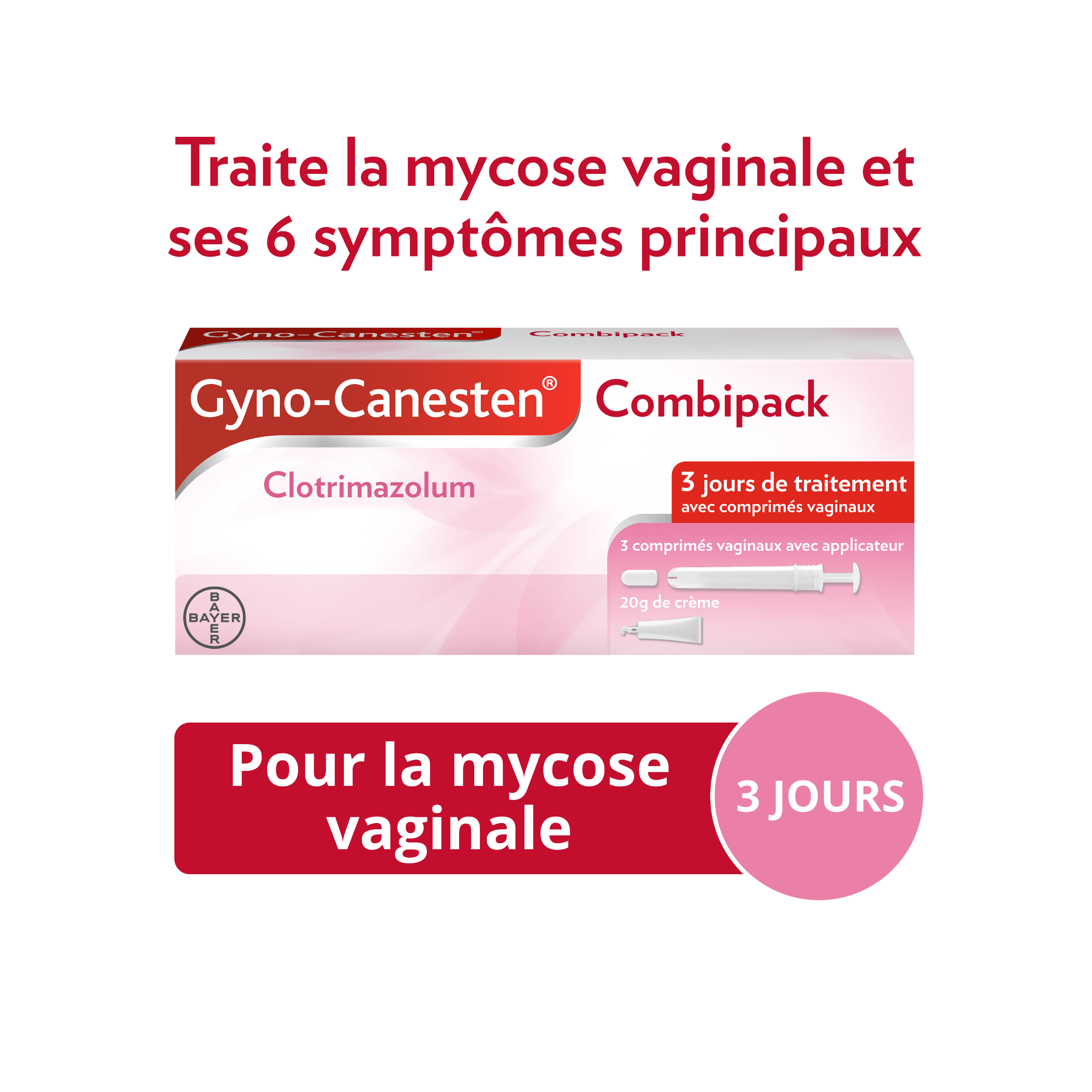 Gyno-Canesten® Combipack | Traitement de la mycose vaginale