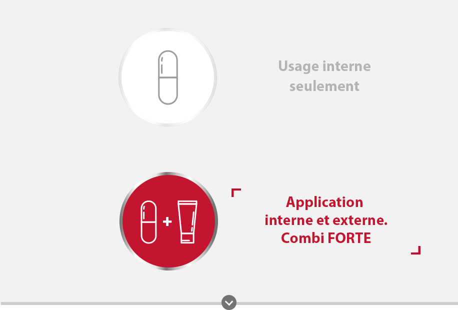 Gyno-Canesten® Application interne avec l’icône Capsule et Gyno-Canesten® Combipack avec l’icône Capsule et Crème.